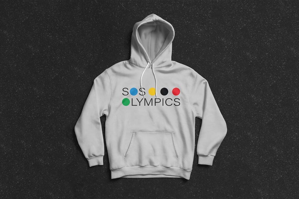 SOS Olympics hoodie front